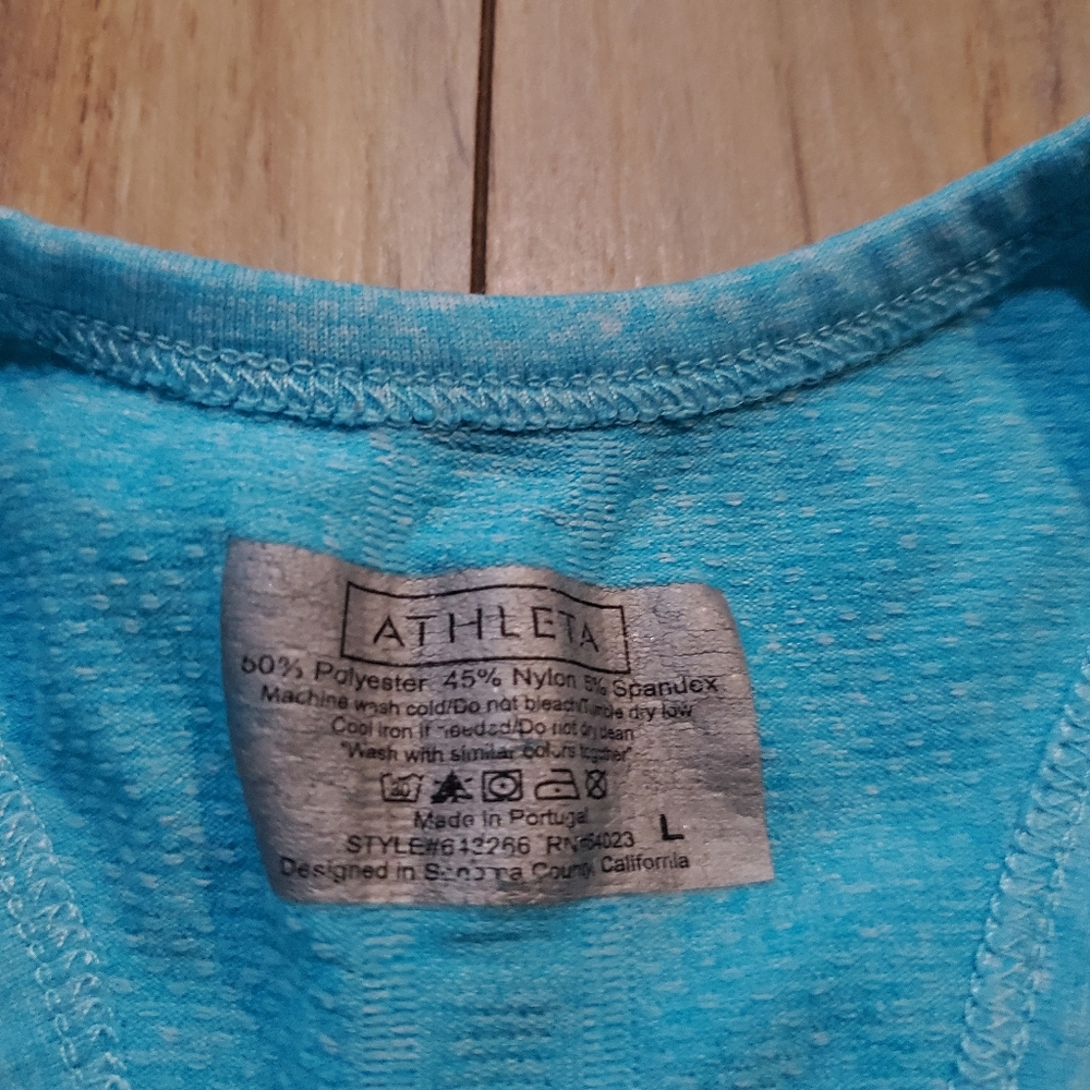 Athleta Blue Racerback Tank Top L - Picture 2 of 5